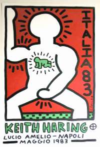 Keith Haring, manifesto esposizione a napoli Galleria Lucio Amelio